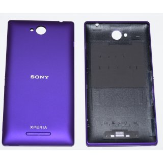 Sony Xperia C (C2304, C2305) Akkudeckel + Einschaltertaste, Lautstärketaste, Kamerataste, Battery Cover, Lila, purple