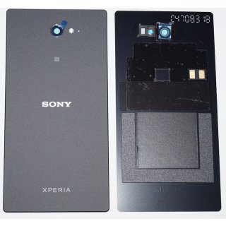 Sony Xperia M2 Aqua D2403 D2406 Akkudeckel Gehäuse-Rückseite Backcover NFC Schwarz