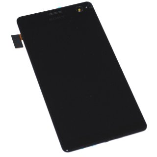 Sony Xperia C4 (E5303, E5306, E5353), Xperia C4 Dual Sim (E5333, E5343, E5363) Komplett LCD Display, Bildschirm + Touchscreen + Rahmen, Frame, Schwarz, black