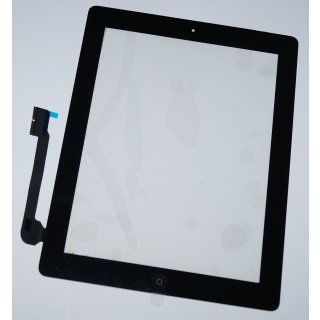 Apple iPad 4 Touchscreen, Touch Panel, Digitizer + Home Button + Kleber, Komplett, Schwarz, black