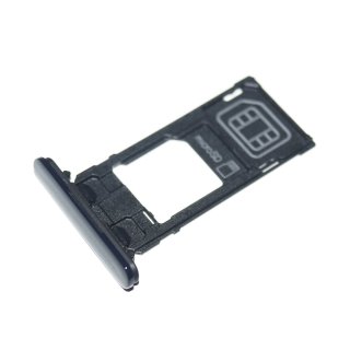 Sony Xperia X Compact (F5321) Sim + Micro SD Schlitten, Simkarten-Halter, Card Holder Tray, Schwarz, black