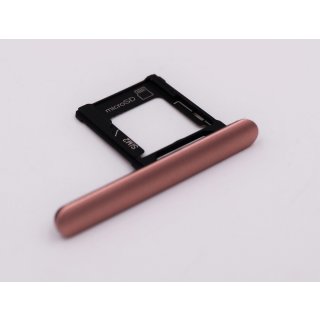 Sony Xperia XZ1 Dual Sim (G8342) Sim + Micro SD Karten Halter Schlitten, Card Holder Tray, Pink