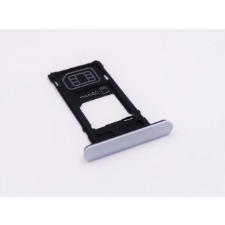 Sony Xperia XZ2 Compact (H8314) Sim + Micro SD Karten Halter Schlitten, Sim + SD Card Holder Tray, Silber, silver