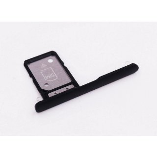 Sony Xperia XA2 Plus (H3413) Sim + Micro SD Karten Halter Schlitten, Sim Card Holder Tray, Schwarz, black