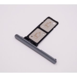 Sony Xperia 10 Plus Dual Sim (I4213, I4293) Sim Karten Halter Schlitten, Card Holder Tray, Silber, silver