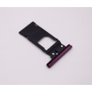 Sony Xperia XZ3 Dual Sim (H9436, H9493) Sim + Micro SD Karten Halter Schlitten, Card Holder Tray, Rot, red