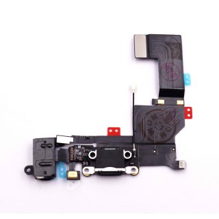 Apple iPhone 5s Lightning Dock Connector + Mikrofon Audio Anschluss Buchse Flex, Grau, Schwarz, black