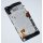 HTC One Mini (M4, 601n) komplette Fronteinheit, LCD, Display + Touchscreen + Rahmen + Trägerplatte + Deco Cover + Sim Kartenleser, Silber, silver